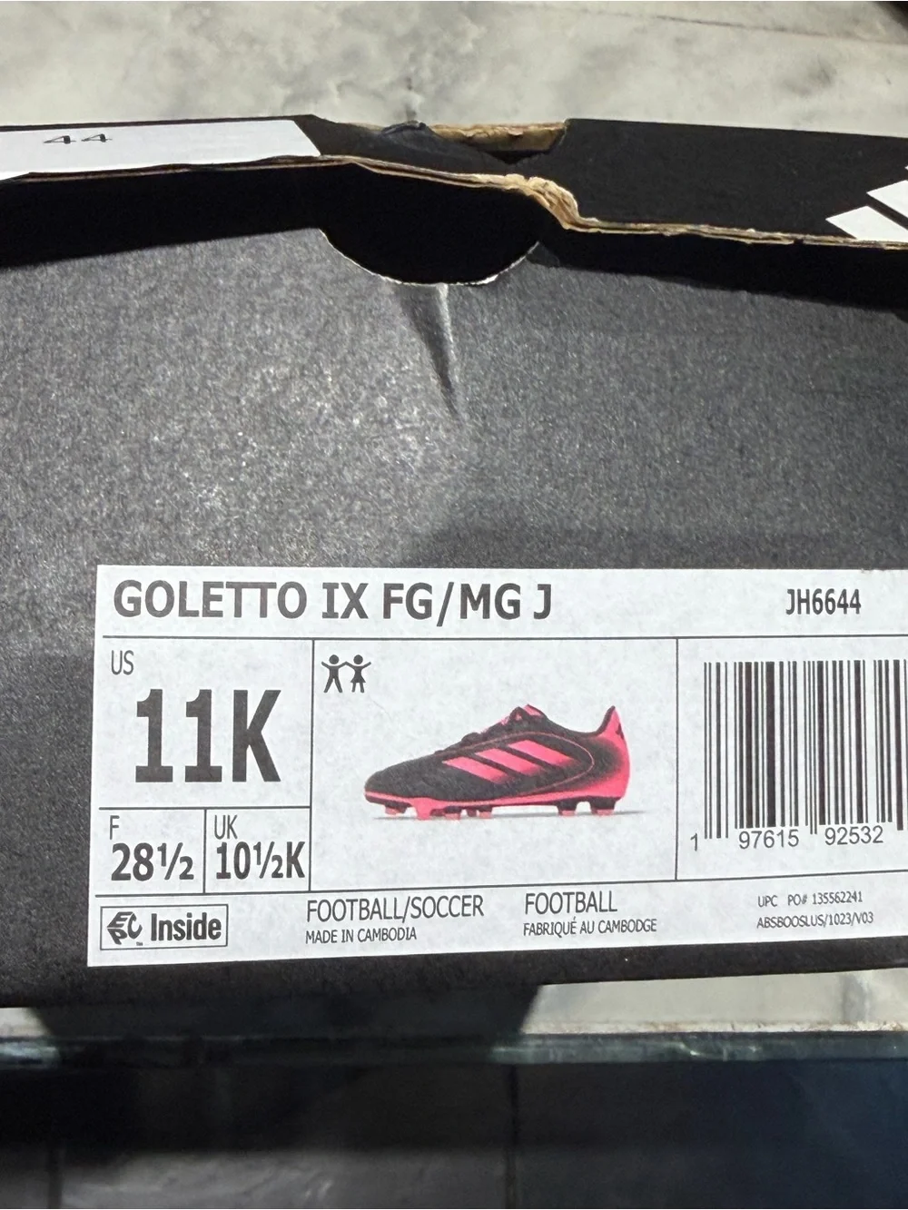 adidas Kids Black & Hot Pink Soccer Sneakers